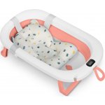 Ricokids Skládací dětská vanička s teploměrem a vložkou bílo růžová – Sleviste.cz