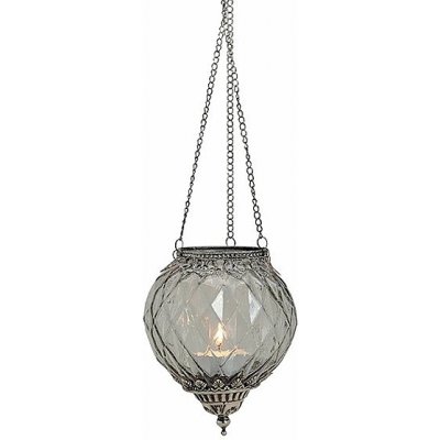 Nefertitis Svícen závěsný skleněný na čajové svíčky šedý NF31584 - 19 cm – Hledejceny.cz