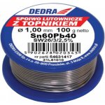 Dedra Pájecí cín s tavidlem, 1.0mm, 100g, 60% SN, Pb40Sn60 – Hledejceny.cz