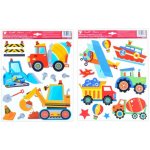 Anděl 10173 Samolepicí pokojová dekorace pro děti stavební stroje ( 33 x 29 cm ) – Zbozi.Blesk.cz