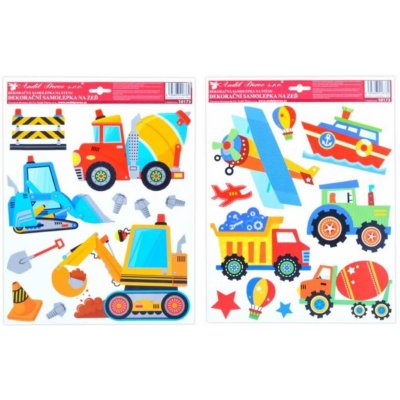 Anděl 10173 Samolepicí pokojová dekorace pro děti stavební stroje ( 33 x 29 cm ) – Zbozi.Blesk.cz