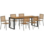 Omaxi 456045 Zahradní jídelní souprava 7 pcs Šedá 200 x 80 x 75 cm polyratan – Hledejceny.cz