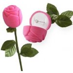 Šperky4U Dárková krabička na prsten - růže na stonku, barva růžová KR0029-PK – Zboží Mobilmania