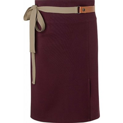 Karlowsky Barmanská zástěra s koženým vázáním a kontrastním páskem lilková Pantone 5185C 110x65cm KY055 – Hledejceny.cz