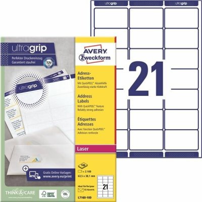 Velkoobchodplus Adresní etikety, 63,5 x 38,1 mm, 2100 ks – Zboží Živě