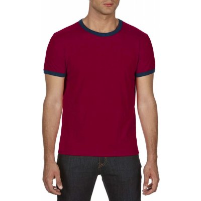 Anvil tričko s kontrastním lemem Ringer nezávislá červená námořnická modrá – Zboží Mobilmania