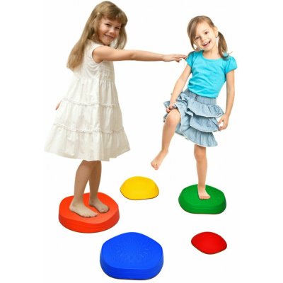 Costway Barevné stohovatelné nášlapné kameny kulaté 5ks – Zboží Dáma