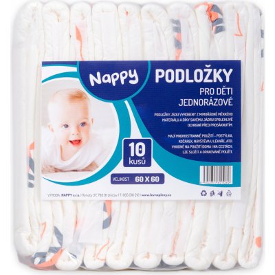 Nappy Přebalovací podložky 60x60cm ECO 10ks jednorázové – Sleviste.cz