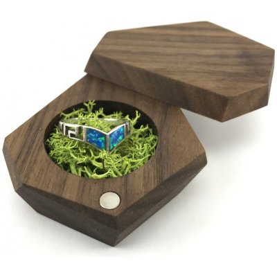 Wook dřevěná krabička na snubní prsten HEX bez textu 368 ořech – Hledejceny.cz