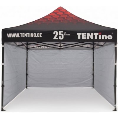 TENTino STEEL HEXAGON 3x3m 5A - ŠEDÁ, konstrukce + střecha TENTino + 1x boční strana – Sleviste.cz