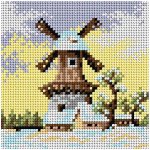 Předloha vyšívací Mlýn v zimě 15x15cm – Hledejceny.cz