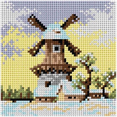 Předloha vyšívací Mlýn v zimě 15x15cm – Hledejceny.cz
