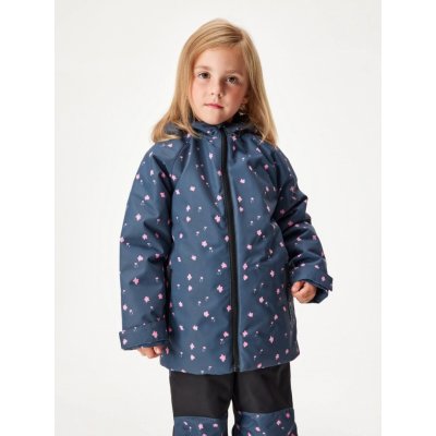 Unuo dětská zimní bunda Polar Květiny černá – Zboží Dáma