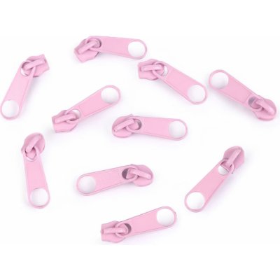 Jezdec ke spirálovému zipu POL 3 mm, 70272/133 světle růžový, kovový, bez aretace / s táhlem – Sleviste.cz