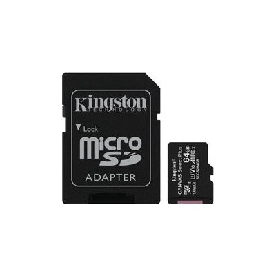 Kingston Micro SDXC Canvas Select Plus 100R 64GB 100MB/s UHS-I + adaptér SDCS2/64GB