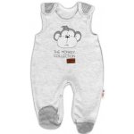 Baby Nellys Kojenecké bavlněné dupačky Monkey sv. šedý melírek – Zboží Dáma
