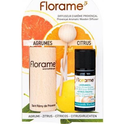 Florame Difuzér provensálský dřevěný + éterický olej Citrusové plody 10 ml – Zboží Mobilmania