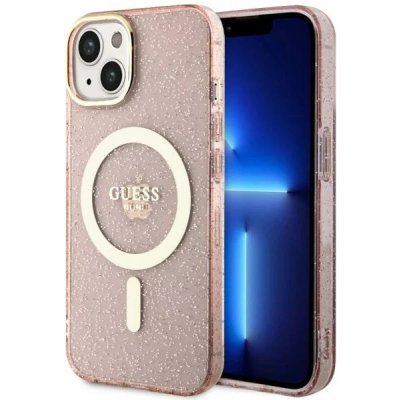 Pouzdro Guess iPhone 14 Plus Glitter Gold MagSafe růžové – Hledejceny.cz