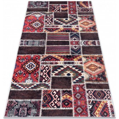 Dywany Luszczow Andre 2305 orientální patchwork bordó / hnědá – Zbozi.Blesk.cz