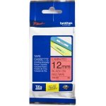 Brother TZE-431, černý tisk červený podklad 8 m x 12 mm – Zboží Dáma