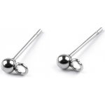 Prima-obchod Nášnicová puzeta s kuličkou Ø3 mm z nerezové oceli, barva platina – Sleviste.cz