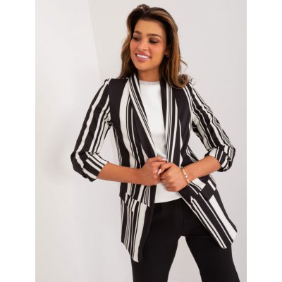 Italy Moda Černo-bílé pruhované sako dhj-ma-2766.14x-black-white