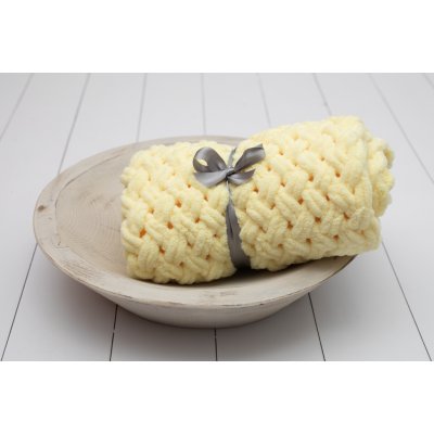 PUFFY Ručně pletená deka žlutá – Hledejceny.cz