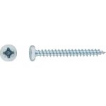 Uni vrut s půlkulatou hlavou PZ2 plný závit bíle pozinkovaný 4,5 x 40 mm, 12 ks – Hledejceny.cz