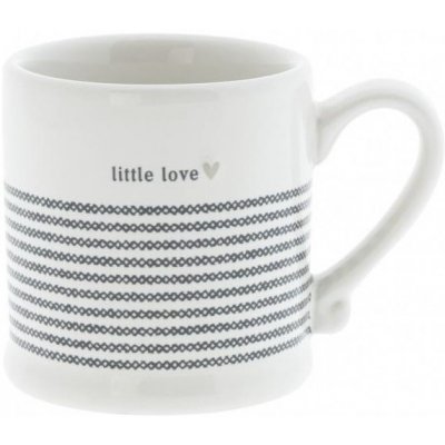 Bastion Collections Keramický šálek na espresso Stripes Little Love šedá barva bílá barva keramika 80 ml – Zboží Mobilmania