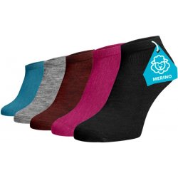 Zvýhodněný set 5 párů MERINO kotníkových ponožek mix barev 2 Vlna Merino