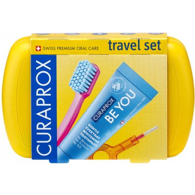 Curaprox Travel set žlutý 2 ks zubních kartáčků + zubní pasta 10 ml dárková sada – Hledejceny.cz