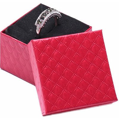 Nefertitis Papírová dárková krabička červená vzorovaná na prsteny 5 x 5 x 3,5 cm NF27123 – Zboží Mobilmania