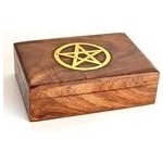 Dřevěná krabička na tarot s pentagramem 17,5 cm – Zboží Živě