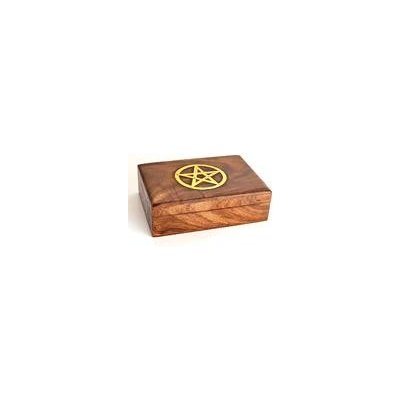 Dřevěná krabička na tarot s pentagramem 17,5 cm – Zboží Živě