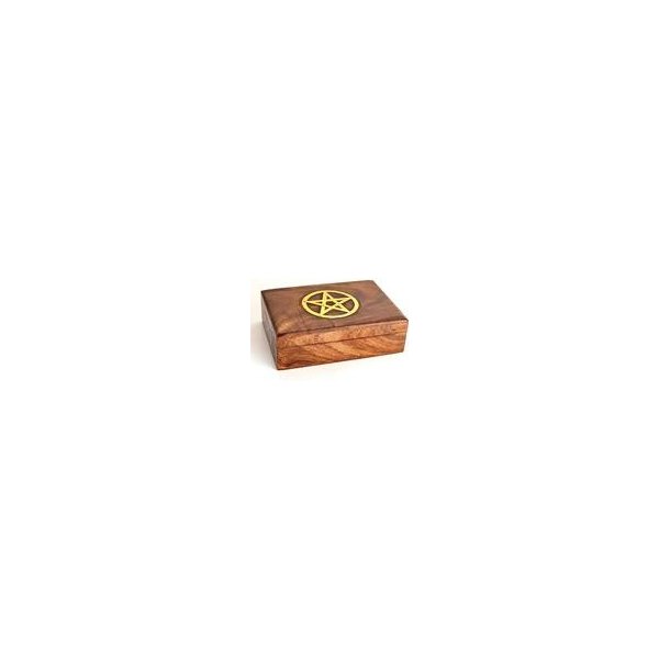 Dřevěná krabička na tarot s pentagramem 17,5 cm od 399 Kč - Heureka.cz