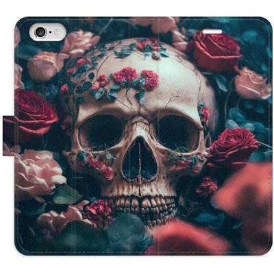 Pouzdro iSaprio flip Skull in Roses 02 iPhone 6/6S