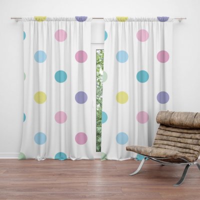 Sablio Závěs Puntík vedle puntíku: 2ks 140x250cm – Zboží Mobilmania