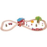 Bigjigs Rail Dřevěná vláčkodráha hasičská stanice – Zboží Mobilmania