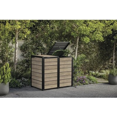 Keter Hide Away 2x240l 138,1x84,3x121,2cm Ashwood – Sleviste.cz