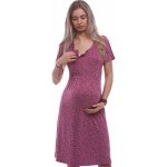 Květovaná luxusní hedvábně jemná těhotenská i kojící košilka na zip 1D1522 růžová – Sleviste.cz