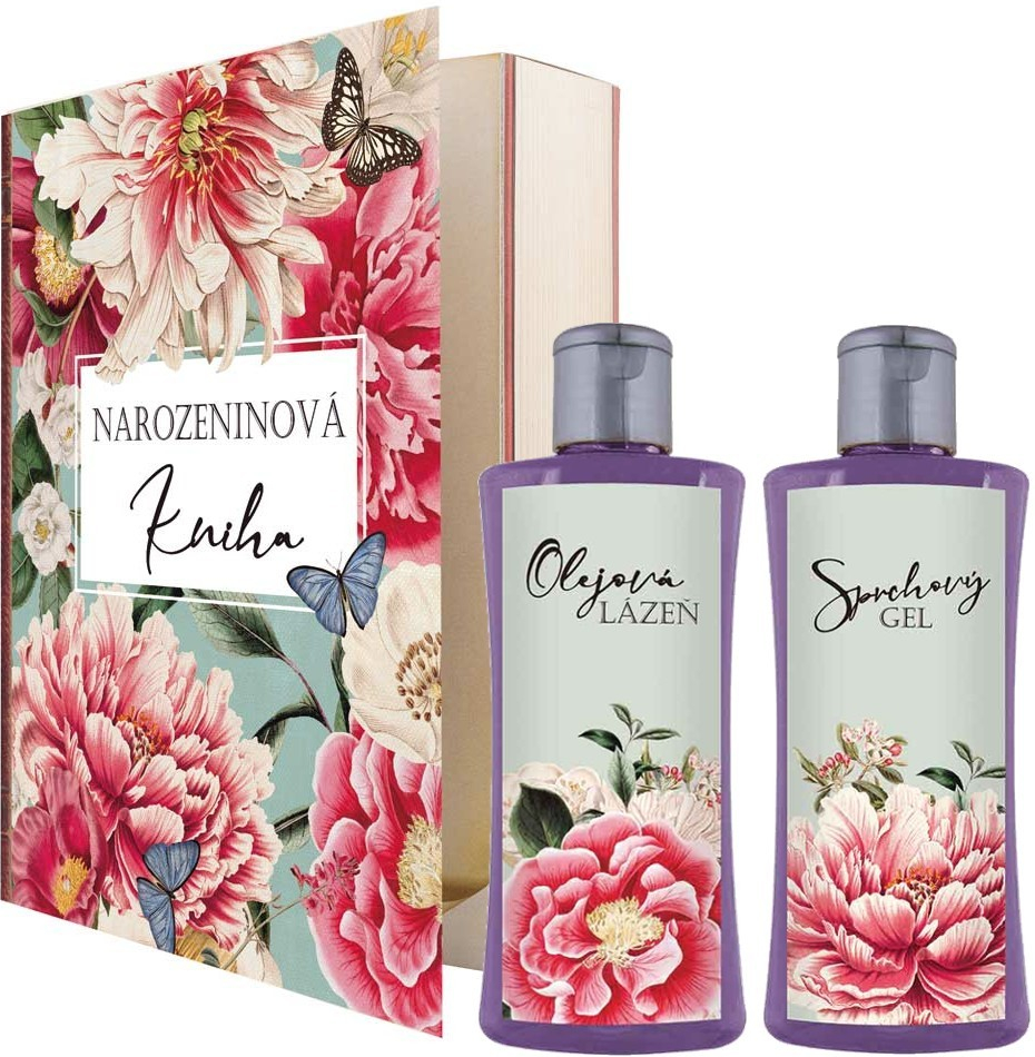 Bohemia Gifts Narozeninová kniha sprchový gel 250 ml + olejová lázeň do koupele 250 ml