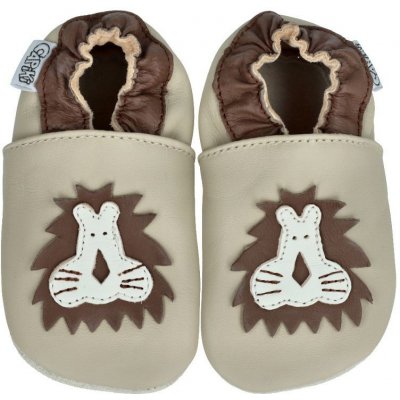 Capiki kožené capáčky Lvíček béžová – Zboží Dáma