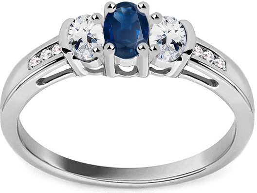 iZlato Forever prsten z bílého zlata se safíry a diamanty 0.050 ct Saina 2  ROYBR010AZ od 8 392 Kč - Heureka.cz