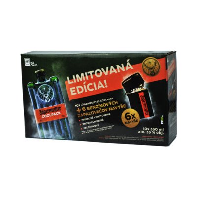 Jägermeister Coolpack 35% 10X0,35L (set so 6 zapaľovačmi)