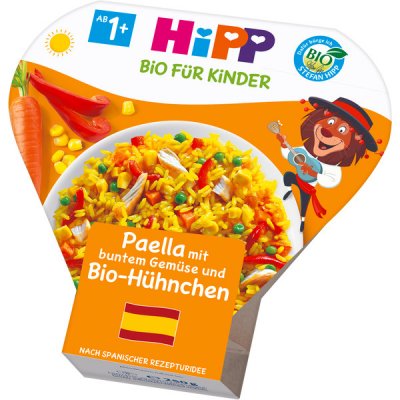 HiPP Bio dětský talíř Paella s barevnou zeleninou a Bio kuřecím masem 250 g – Sleviste.cz