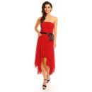 Mayaadi společenské šaty korzetové s mašlí a asymetrickou sukní červená