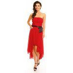 Mayaadi společenské šaty korzetové s mašlí a asymetrickou sukní červená – Zboží Mobilmania