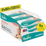 Pampers Sensitive Baby dětské čisticí ubrousky 9 x 80 ks – Zboží Dáma