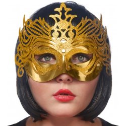 Party maska s ornamenty zlatá