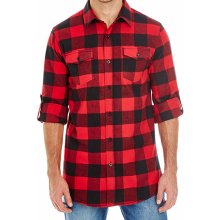 Pánská flanelová košile Burnside červená s černou